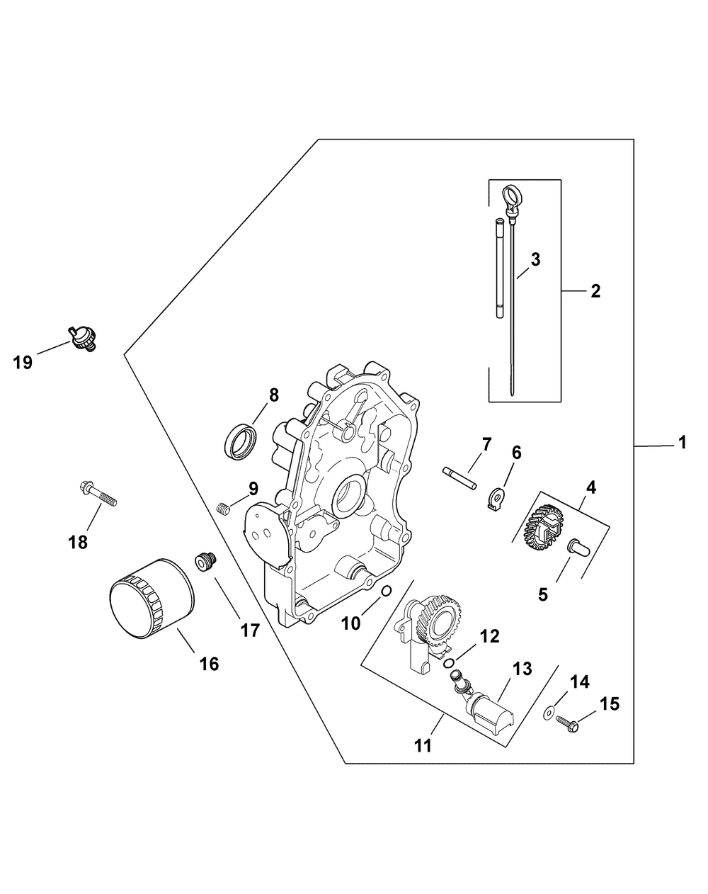 Kohler Efi Engine Oil Pan And Lubrication Diagram and Parts List for 465 4X4-EFI-1I029Z-1H020Z-37BMD710 Cub Cadet Lawn Tractor Accessories